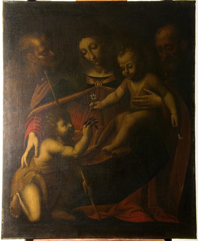Sacra Famiglia con Giovannino e santi luceradente