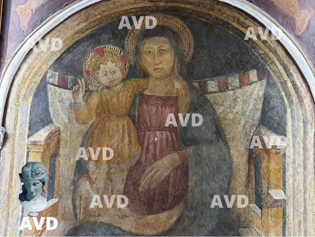 Affresco Santuario Madonna delle Grazie in Anguillara Sabazia Roma. Particolare